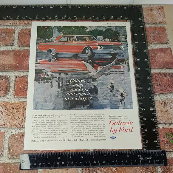 1961 Ford Galaxie Quality / Whisper - Red Car - Original Vtg PRINT AD Ephemera - Picture 3 of 10